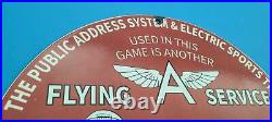 Vintage Flying A Gasoline Porcelain Football 49ers Gas Service Pump Plate Sign
