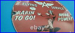Vintage Flying A Gasoline Porcelain Football 49ers Gas Service Pump Plate Sign