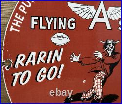 Vintage Flying A Gasoline Porcelain Sign Oil Gas Station San Francisco 49ers