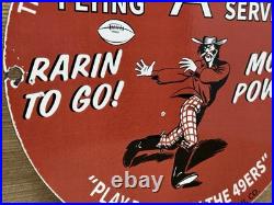 Vintage Flying A Gasoline Porcelain Sign Oil Gas Station San Francisco 49ers