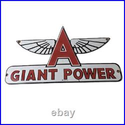 Vintage Flying A Gasoline Sign Giant Power Gas Service Pump Advertising Sign