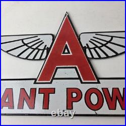 Vintage Flying A Gasoline Sign Giant Power Gas Service Pump Advertising Sign