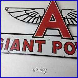 Vintage Flying A Gasoline Sign Giant Power Gas Service Pump Advertising Sign