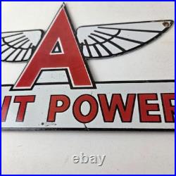 Vintage Flying A Gasoline Sign Giant Power Gas Service Pump Advertising Sign
