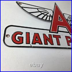 Vintage Flying A Gasoline Sign Giant Power Gas Service Pump Advertising Sign