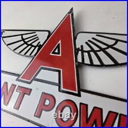 Vintage Flying A Gasoline Sign Giant Power Gas Service Pump Advertising Sign