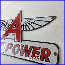 Vintage Flying A Gasoline Sign Giant Power Gas Service Pump Advertising Sign