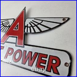 Vintage Flying A Gasoline Sign Giant Power Gas Service Pump Advertising Sign