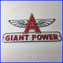 Vintage Flying A Gasoline Sign Giant Power Gas Service Pump Advertising Sign