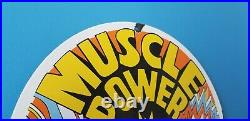 Vintage Ford Automobile Porcelain Muscle + Power Service Shelby Gas Pump Sign