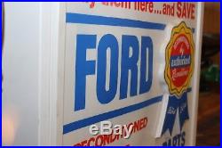 Vintage Ford Engines and Parts Light up Advertising Plastic Sign