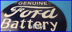 Vintage Ford Motor Co Porcelain Gas Automobile Battery Service Station Pump Sign