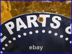 Vintage Ford Motor Co. Porcelain Sign Detroit Car Gas Sales Service Auto Parts