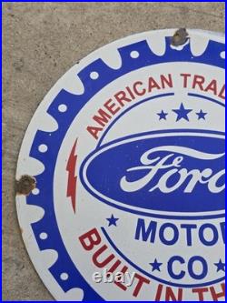 Vintage Ford Motor Company American Tradition Porcelain Sign 12