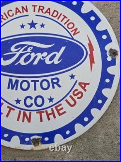 Vintage Ford Motor Company American Tradition Porcelain Sign 12