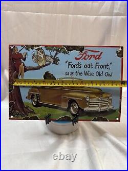 Vintage Ford Motor Company Service Dealer Porcelain Dealership Sign 12 X 8