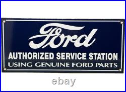 Vintage Ford Motors Porcelain Sign Gas Station Pump Plate Dealership Chevrolet