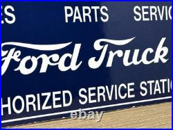 Vintage Ford Motors Porcelain Sign Gas Station Pump Plate Dealership Chevrolet