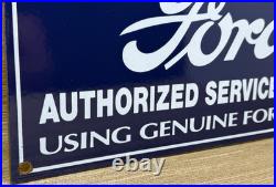 Vintage Ford Motors Porcelain Sign Gas Station Pump Plate Dealership Chevrolet