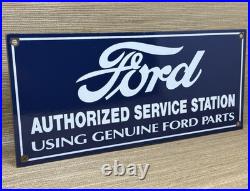 Vintage Ford Motors Porcelain Sign Gas Station Pump Plate Dealership Chevrolet