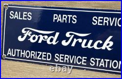 Vintage Ford Motors Porcelain Sign Gas Station Pump Plate Dealership Chevrolet