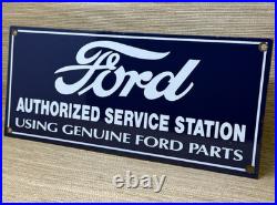 Vintage Ford Motors Porcelain Sign Gas Station Pump Plate Dealership Chevrolet