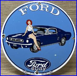 Vintage Ford Motors Porcelain Sign General Motors Dealership Gas Oil Mopar
