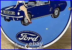 Vintage Ford Motors Porcelain Sign General Motors Dealership Gas Oil Mopar