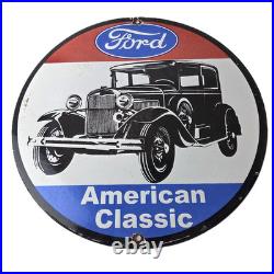 Vintage Ford Motors Sign American Classic Garage Gas Automotive Porcelain Sign