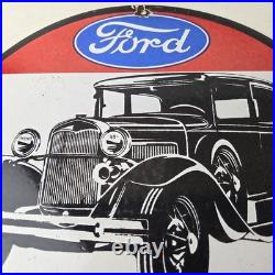 Vintage Ford Motors Sign American Classic Garage Gas Automotive Porcelain Sign