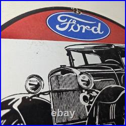 Vintage Ford Motors Sign American Classic Garage Gas Automotive Porcelain Sign