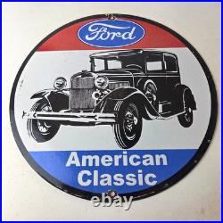 Vintage Ford Motors Sign American Classic Garage Gas Automotive Porcelain Sign