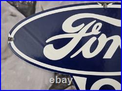 Vintage Ford Porcelain Sign Old Rare 1939 Car Auto V8 Fomoco Truck Sales 12×8.5