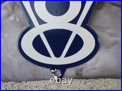 Vintage Ford Porcelain Sign Old Rare 1939 Car Auto V8 Fomoco Truck Sales 12×8.5