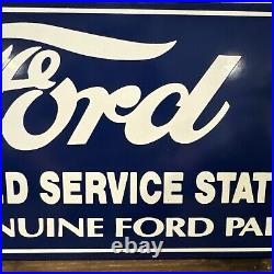 Vintage Ford Sign Authorized Service Station using genuine Porcelain Metal Sig