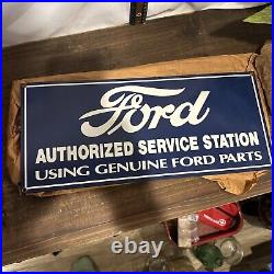 Vintage Ford Sign Authorized Service Station using genuine Porcelain Metal Sig