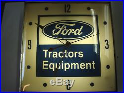 Vintage Ford Tractors Equipment Clock Neon Light Pam Electric Clock Company
