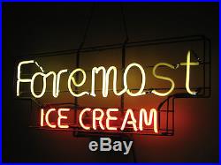 Vintage Foremost Ice Cream Neon Display Sign