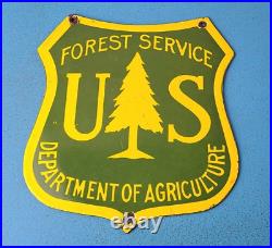 Vintage Forest Service Porcelain Dept Of Agriculture Entrance Service USA Sign