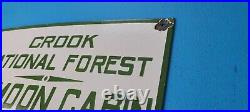 Vintage Forest Service Porcelain Honeymoon Cabin Crook National Service Sign