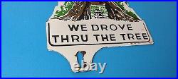 Vintage Forest Service Porcelain Sequoia Entrance Drive Thru Service Park Sign