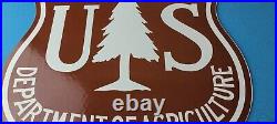 Vintage Forest Service Porcelain Us Highway Service Gas Auto Transport Sign