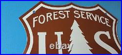 Vintage Forest Service Porcelain Us Highway Service Gas Auto Transport Sign