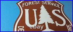 Vintage Forest Service Porcelain Us Highway Service Gas Auto Transport Sign