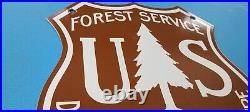 Vintage Forest Service Porcelain Us Highway Service Gas Auto Transport Sign