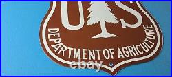 Vintage Forest Service Porcelain Us Highway Service Gas Auto Transport Sign