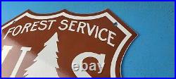 Vintage Forest Service Porcelain Us Highway Service Gas Auto Transport Sign