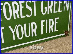 Vintage Forestry Porcelain Sign Forest Fires Gas Oil No Smoking Parks Us Gov