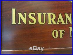 Vintage Framed Safeguard Insurance Co Sign Antique Metal Signs Wood Frame 9524