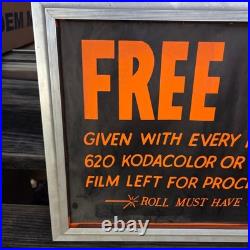 Vintage Free Film Kodacolor Processing Advertising Sign Framed Photography 23
